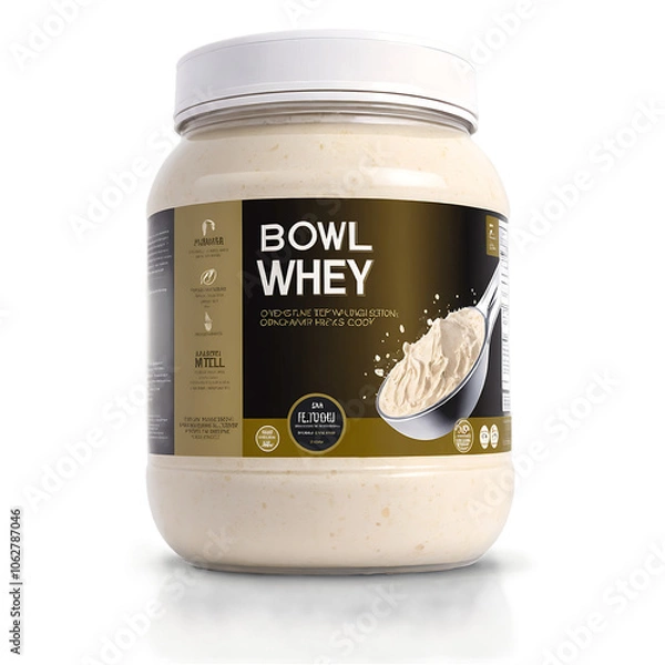 Fototapeta High-Quality Whey Protein Isolated Against a Transparent Background for Health and Fitness Marketing Materials