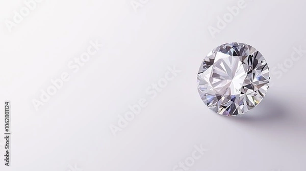 Fototapeta Stunning Round Cut Diamond on Elegant Background