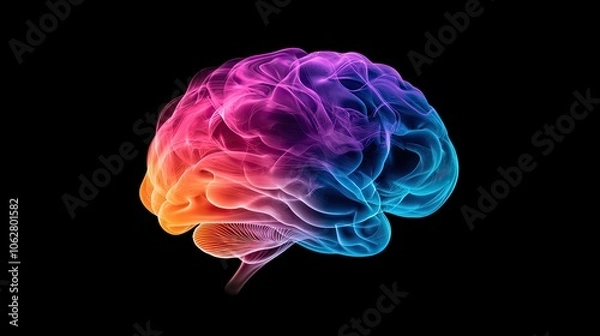 Fototapeta Vibrant Neural Connections in Abstract Brain Illustration