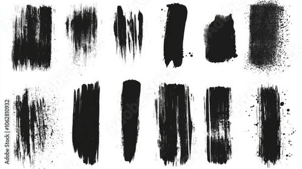 Obraz Creative frames made from ink brush strokes and paint.