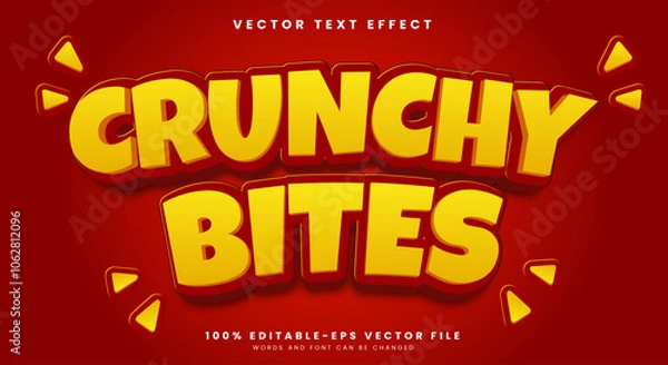 Obraz Crunchy Bites Snack Style Editable Text effect Template