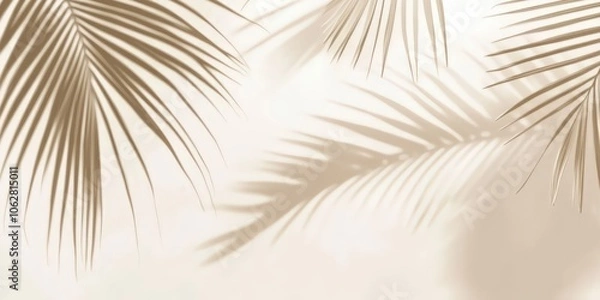 Fototapeta Palm Leaf Shadows on White Background	
