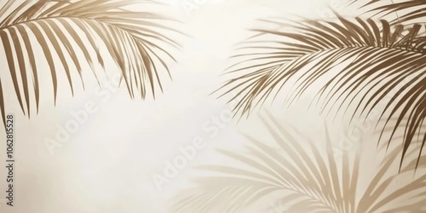 Fototapeta Palm Leaf Shadows on White Background	
