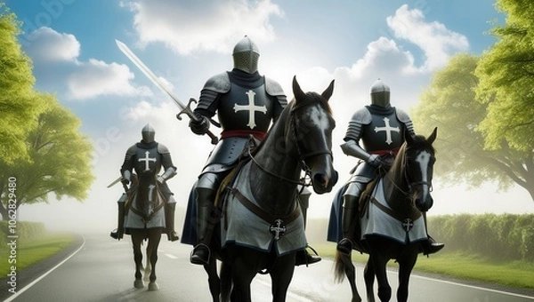 Fototapeta Crusader Cavalry.
