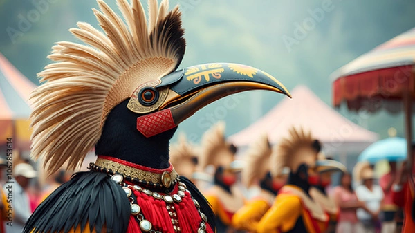 Obraz AI image generates pictures of people wearing masks