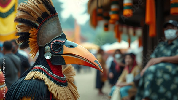 Obraz AI image generates pictures of people wearing masks