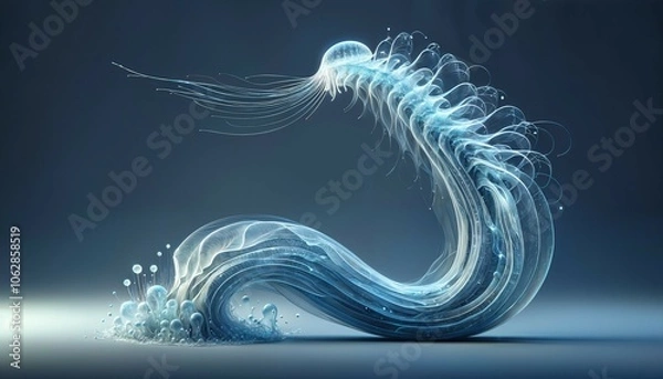 Fototapeta Background with surreal semitransparent object