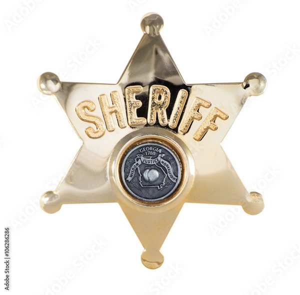 Obraz Sheriff badge isolated on white
