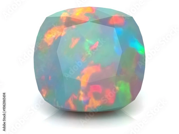 Fototapeta Beautiful gems on a white background , 3D Illustration.3D rendering