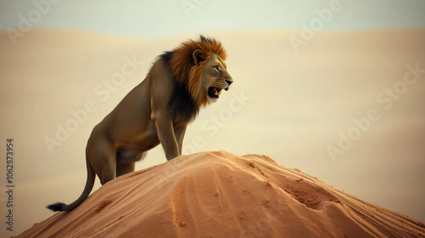 Obraz AI image generates a picture of the lion king