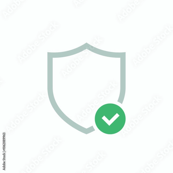 Fototapeta Check mark shield icon. Vector illustration	