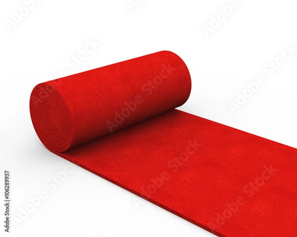Fototapeta 3d red rolling carpet