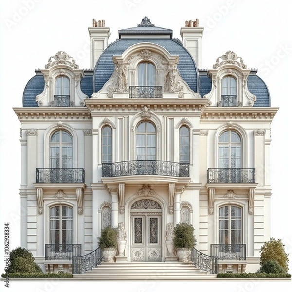Obraz Elegant Mansion with Classic Architectural Design