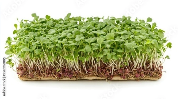 Fototapeta Fresh Microgreens on Organic Soil Growing Tray