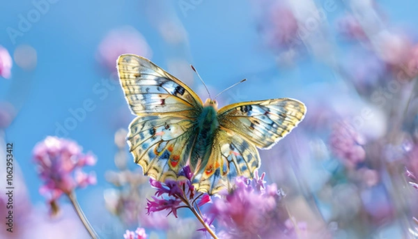 Obraz butterfly on flower, generative ai	