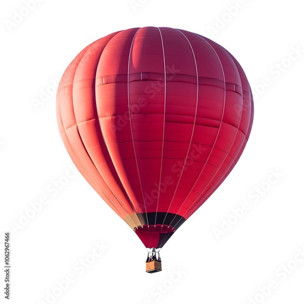 Fototapeta Solitary Red Hot air Balloon Floating Serenely in the Cloudless Sky