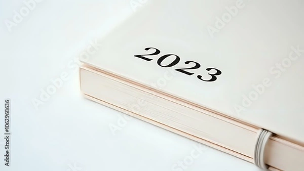 Fototapeta 2023 Diary on White Background