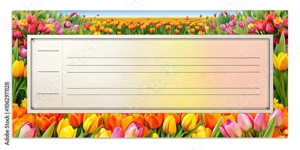 Fototapeta Design your own blank check template for personal use. This editable page includes empty fields to conveniently input your financial details as needed.