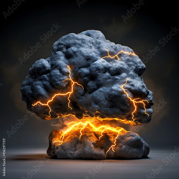 Fototapeta Powerful explosion creates stunning visual impact