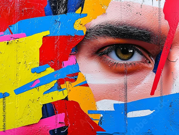 Fototapeta Vibrant art captures eye in colorful expression