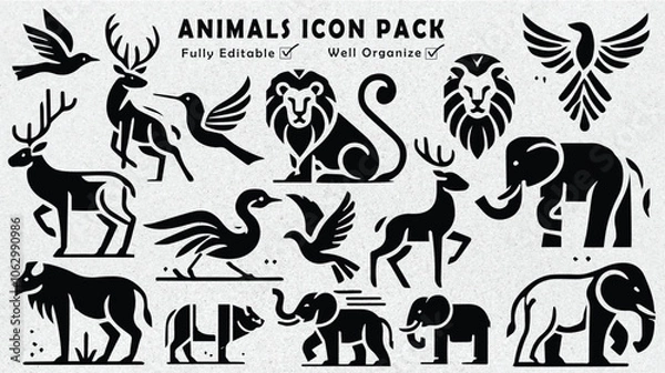 Obraz Animals Flat Vector Pack