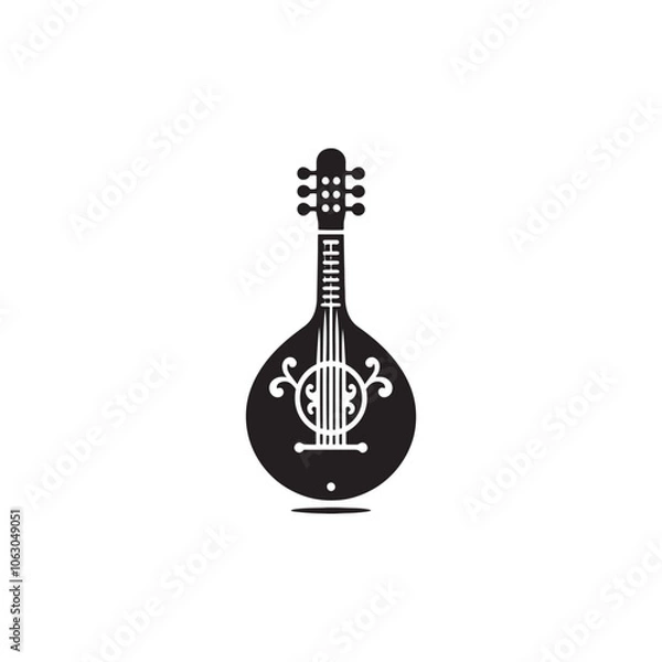 Fototapeta Bouzouki Silhouette - Minimalist Bouzouki Vector Art - Bouzouki Illustration.