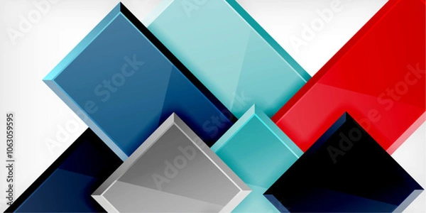 Fototapeta Colorful squares and rectangles. Vector Illustration For Wallpaper, Banner, Background, Card, Book Illustration, landing page