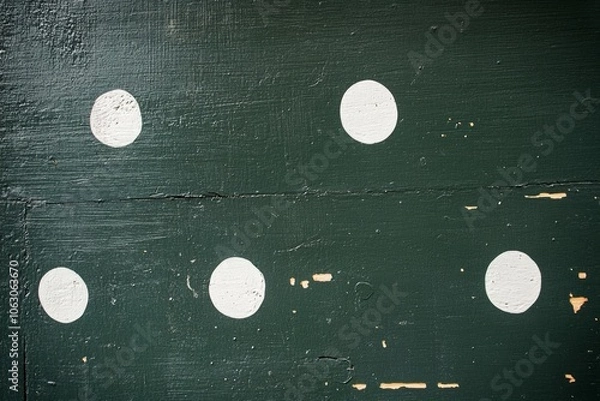 Fototapeta Abstract emerald green and white retro 70s overlapping shapes watercolor concept texture