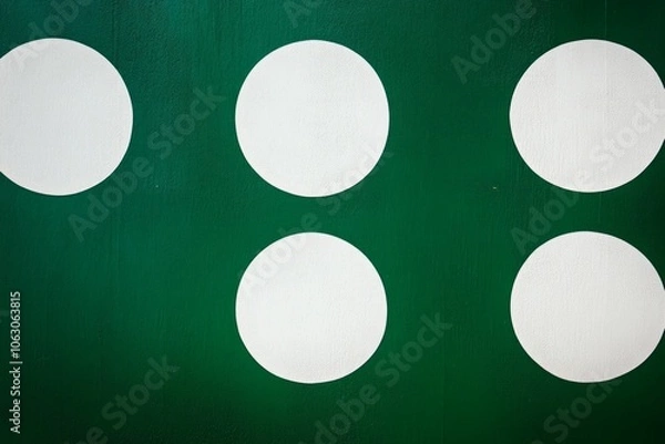 Fototapeta Abstract emerald green and white retro 70s overlapping shapes watercolor concept texture
