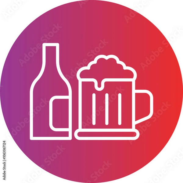 Fototapeta Craft Beer Vector Icon Style