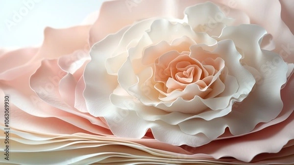 Fototapeta Macro of layered rose petal textures, soft lighting, high contrast