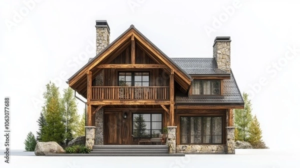 Obraz Cozy Village House 3D Render