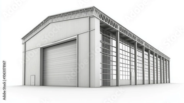 Obraz Modern Industrial Warehouse Building Render