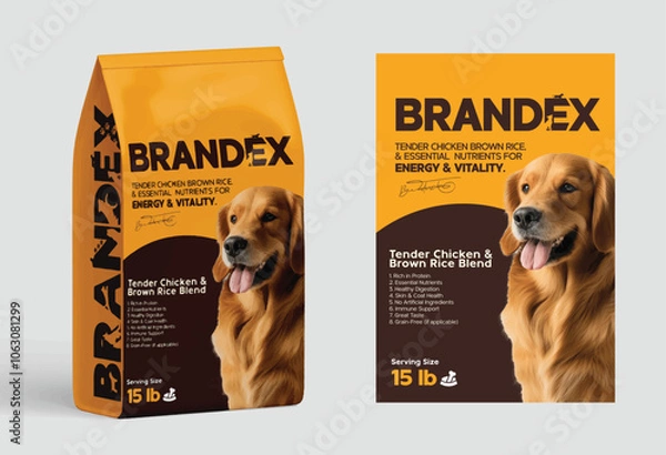 Fototapeta Brandex Pet Food Packaging Design Template – Editable EPS for Dog and Cat Foods