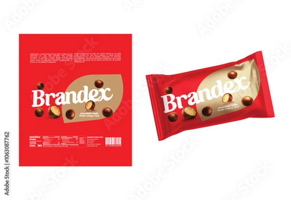 Fototapeta Chocolate Biscuit Balls packaging design - eps