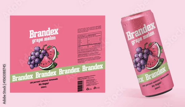 Fototapeta Flavoured Fizzy Drink packaging design - eps