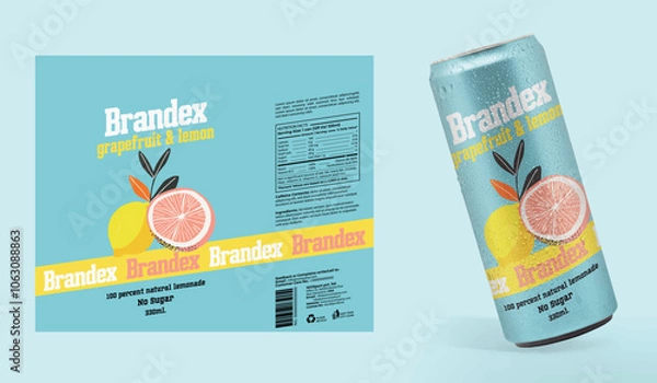 Fototapeta Flavoured Fizzy Drink packaging design - eps