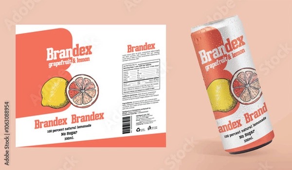 Fototapeta Flavoured Fizzy Drink packaging design - eps