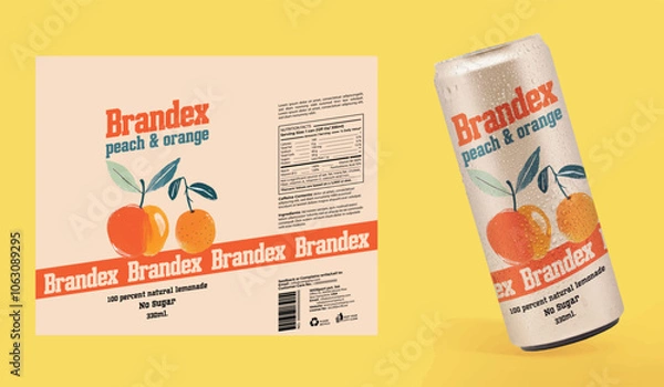 Fototapeta Flavoured Fizzy Drink packaging design - eps