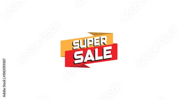Fototapeta super sale vector banner template, design, sale tag, banner, poster, flyer