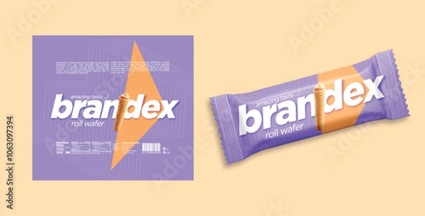 Fototapeta Wafer Fingers packaging design - eps