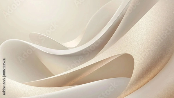 Fototapeta Luxurious background design with light beige color, featuring smooth, flowing curves and soft textures that evoke sense of elegance and tranquility
