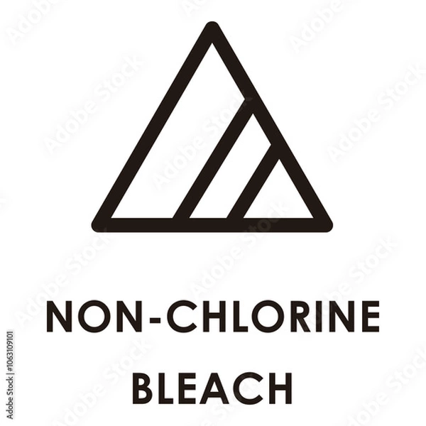 Fototapeta Non Chlorine Bleach Allowed Care Label Icon Technical Drawing

