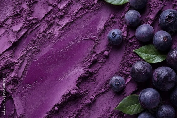Fototapeta Acai powder texture for food background, Generative AI