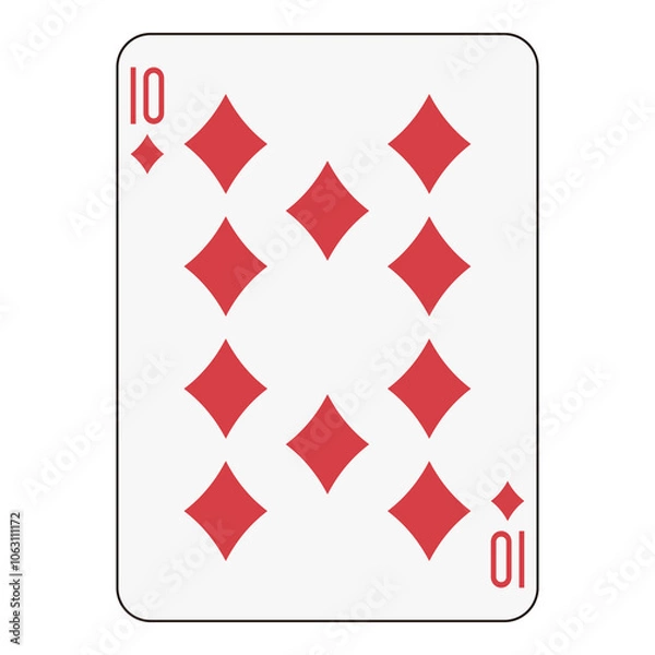 Obraz Ten of Diamonds Playing Card - Standard Card Game Design
