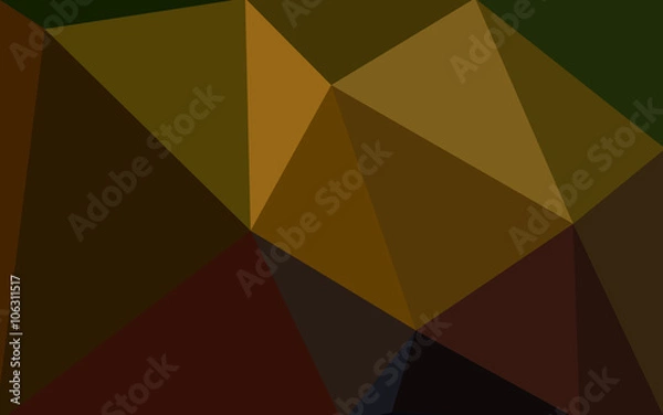 Fototapeta Multicolor dark green, yellow, orange polygonal design pattern, which consist of triangles and gradient in origami style.