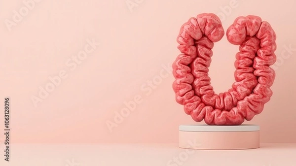 Fototapeta Visualization of a doctor explaining a colonoscopy to a patient, using a visual model, Doctor discussing colonoscopy, Informative and reassuring