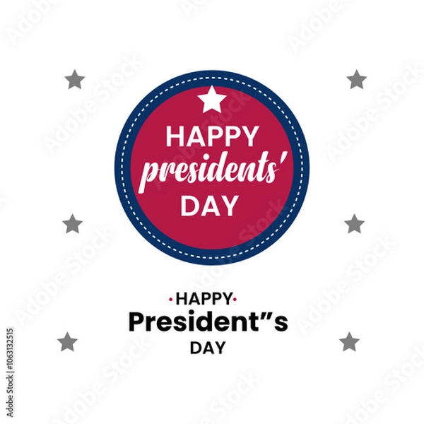Fototapeta happy presidents day vector design and font design
