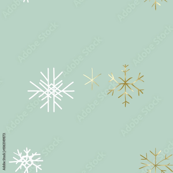 Fototapeta Snowflakes on a blue background