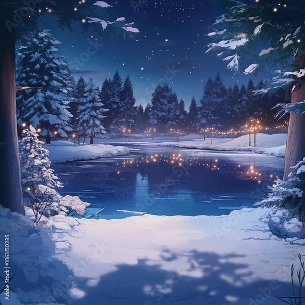 Obraz anime background for xmas theme, with nice colors